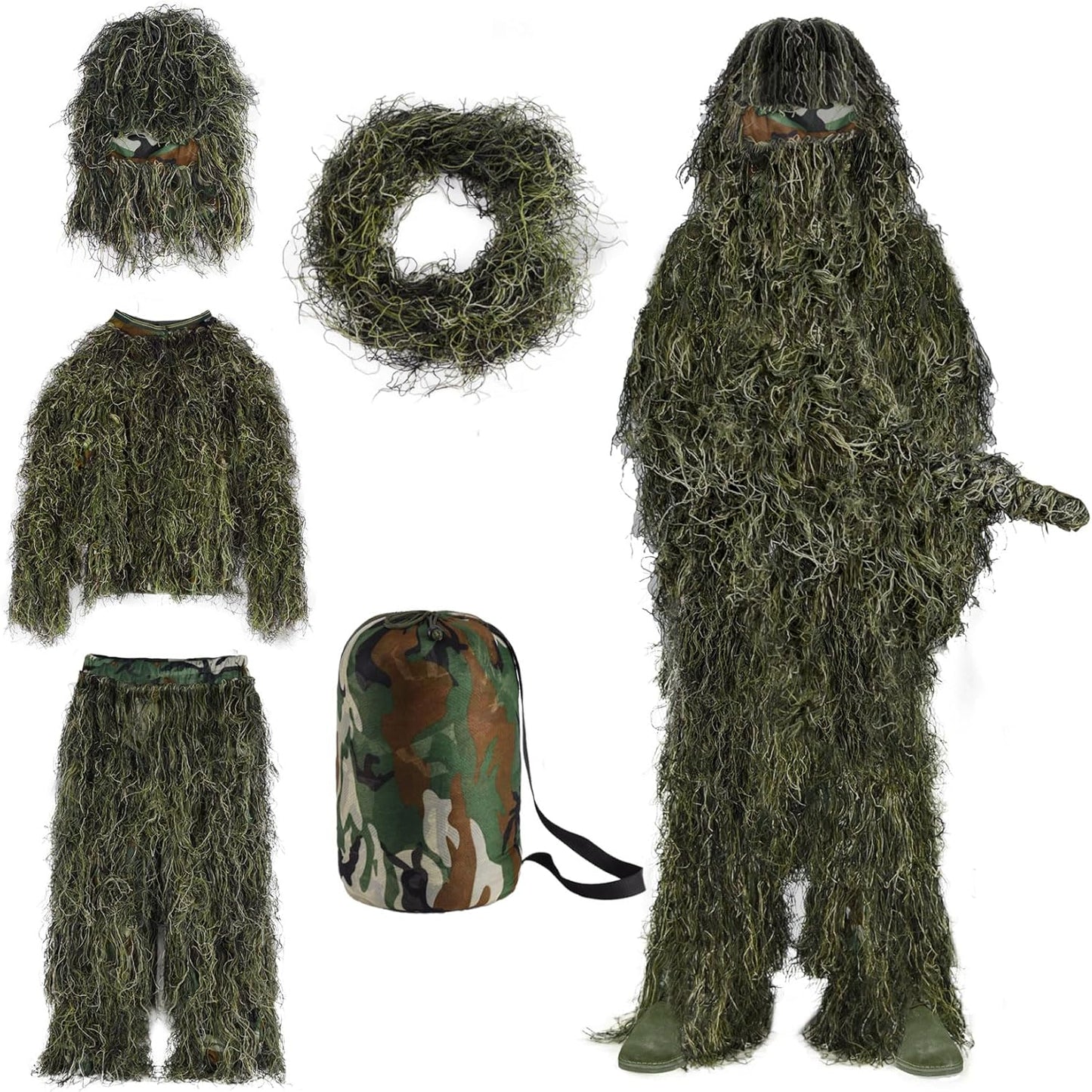 5 in 1 Ghillie Suit for Hunting - Lightweight Camouflage Gear