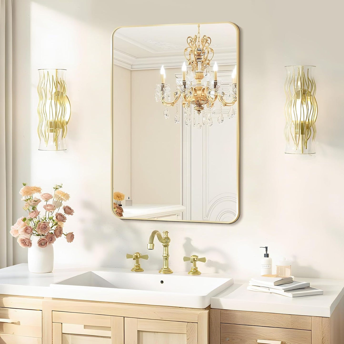 20x28 Rounded Rectangle Bathroom Mirror for Modern Decor