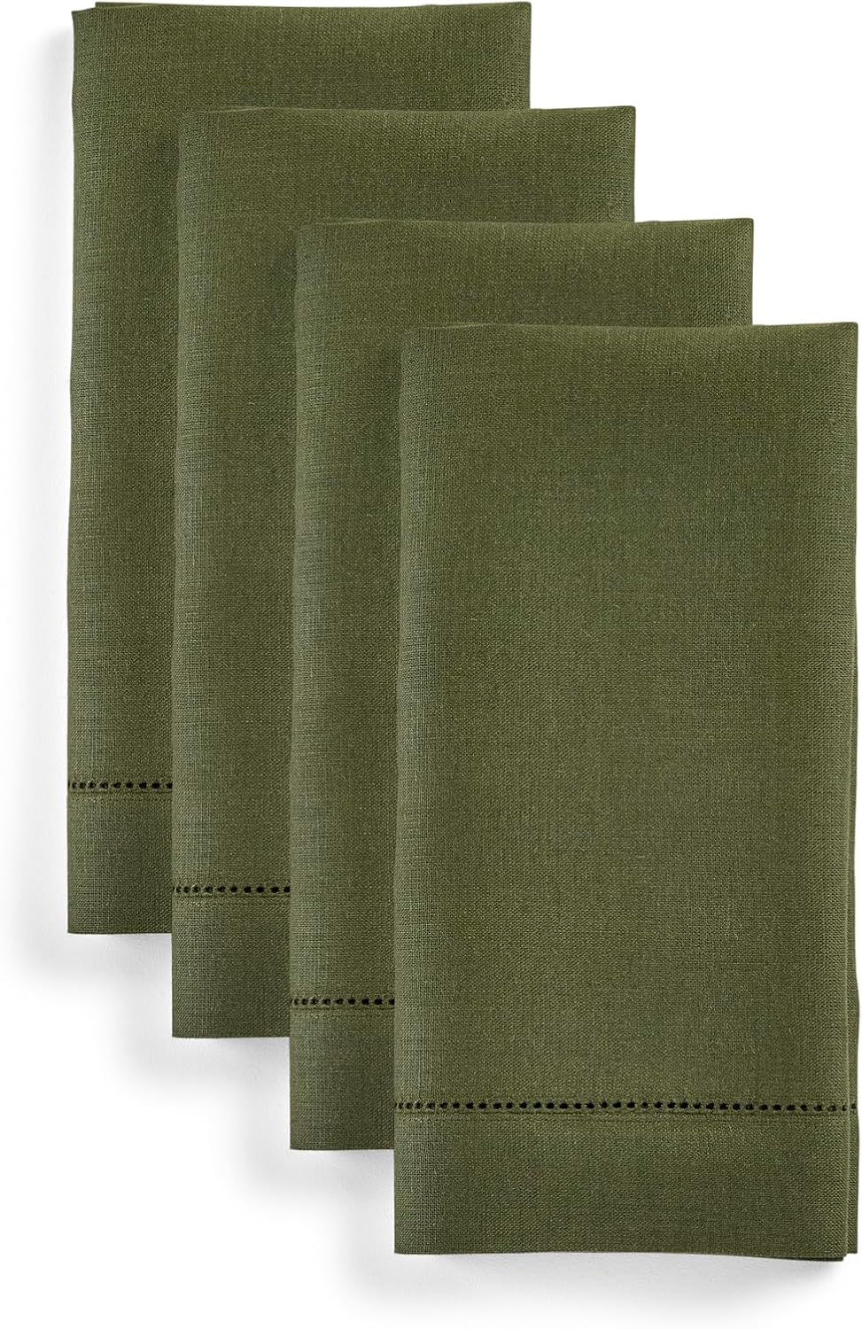 Pure Linen Olive Dinner Napkins Set of 4 for Stylish Tablescapes