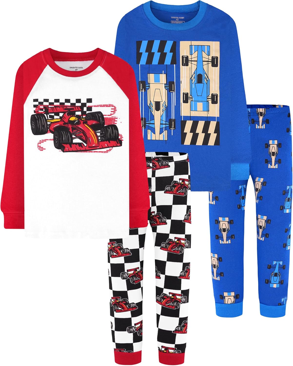 Boys 100% Cotton Long Sleeve Pajamas for Ages 18 Months to 12 Years