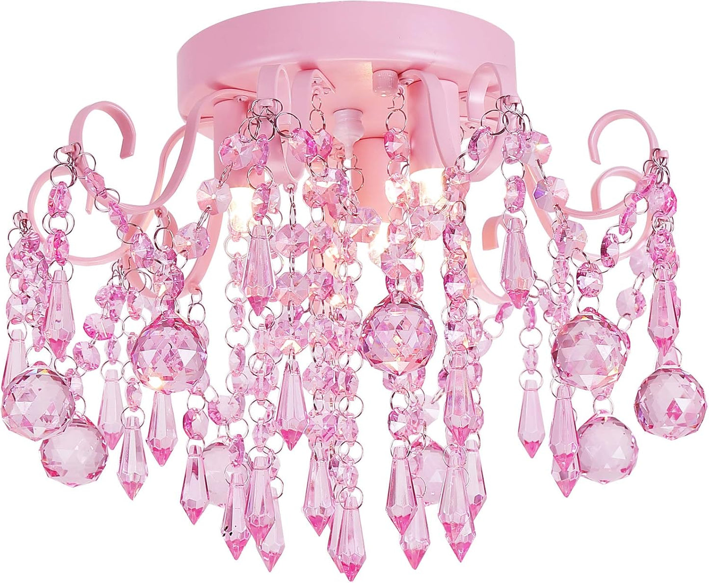 Q&S Mini Chandelier Crystal for Bedroom and Nursery Lighting