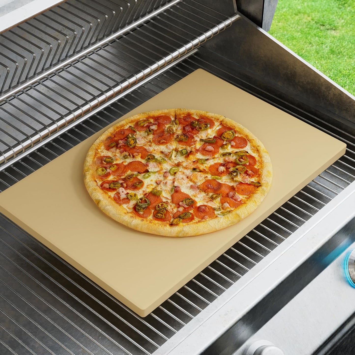 Large Pizza Stone 20in x 13.5in for Grill Baking Pizza Stone