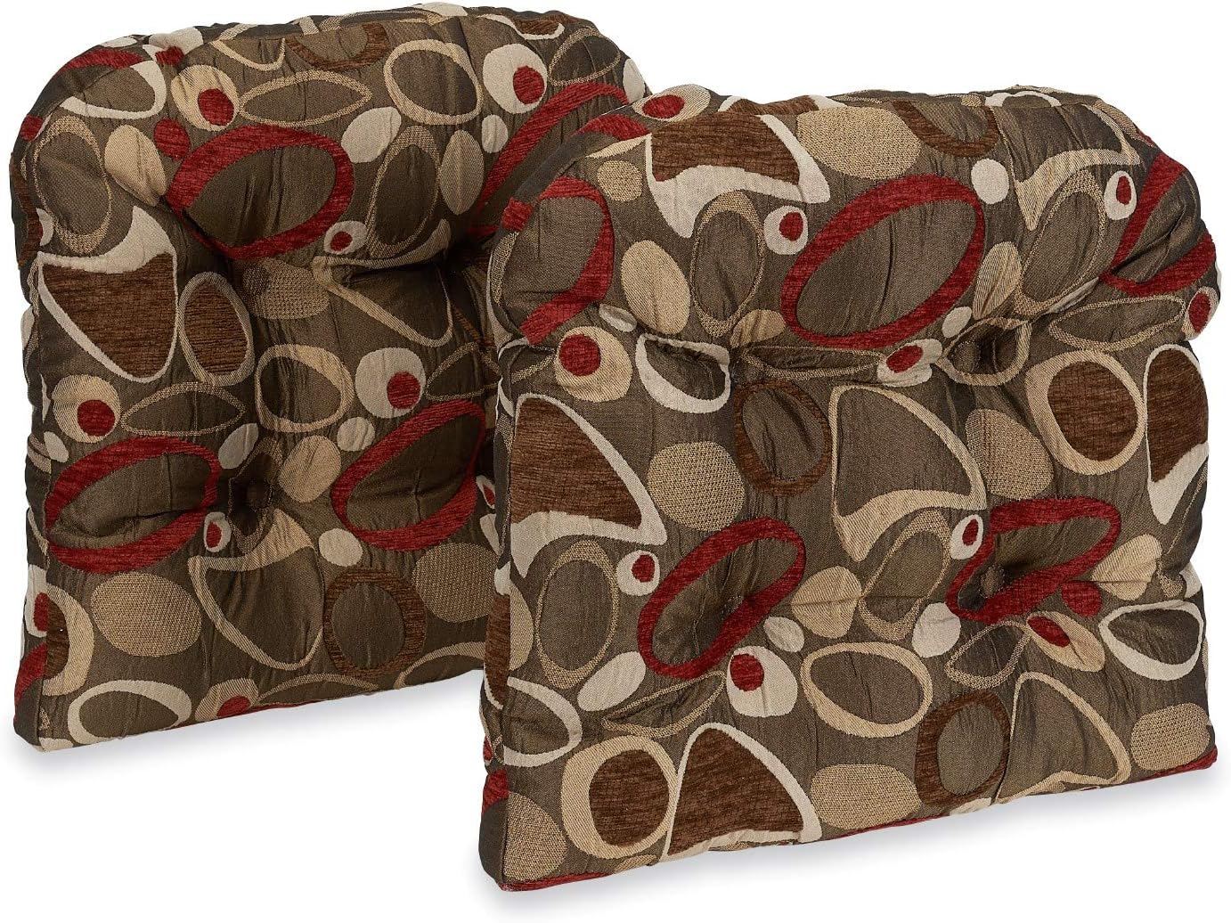 Klear Vu Gripper Overstuffed Dining Chair Cushions for Comfort