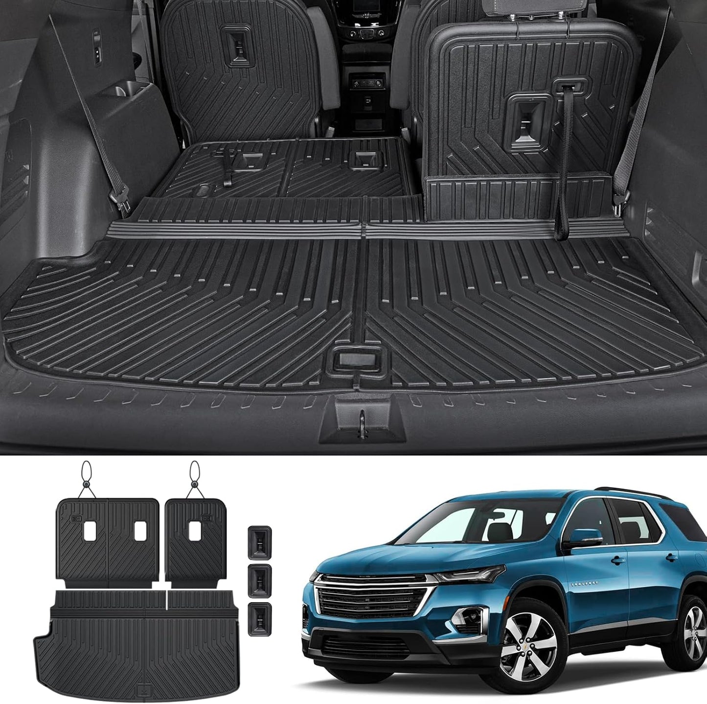 Custom Fit Cargo Mat Backrest Mats for 2018-2023 Chevy Traverse
