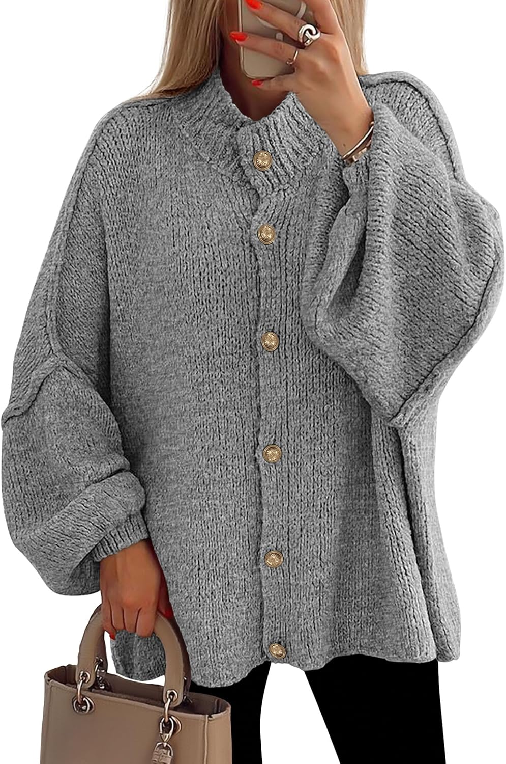 PRETTYGARDEN Women's Winter Button Down Cardigan Sweater Jacket
