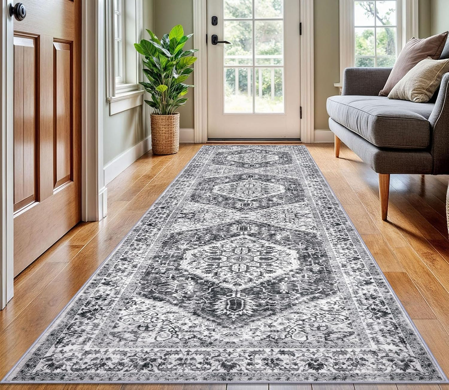 KOZYFLY Long Runners for Hallways - Stylish Washable Rug