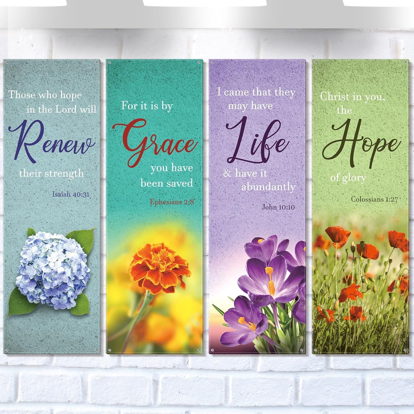 Inspirational Church Banners for Sanctuary Wall Worship Decor