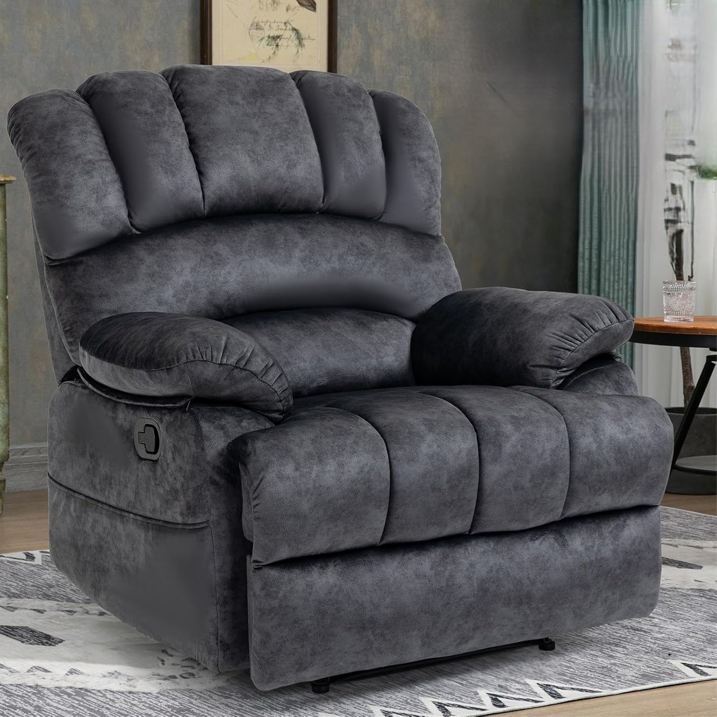 Extra Wide Fabric Recliner: MegaComfort for Men