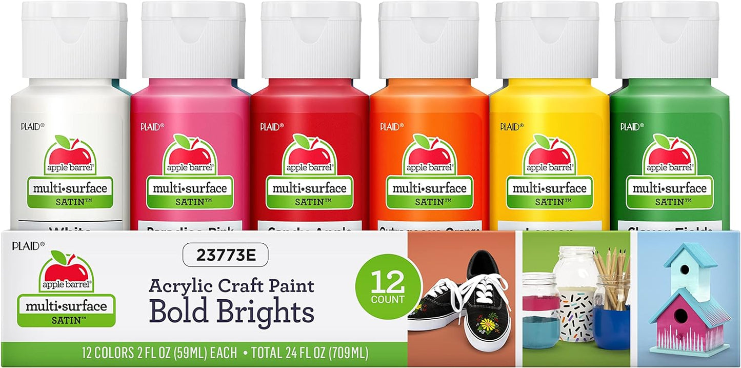 Vibrant Apple Barrel Acrylic Paint Set - 24 Colors