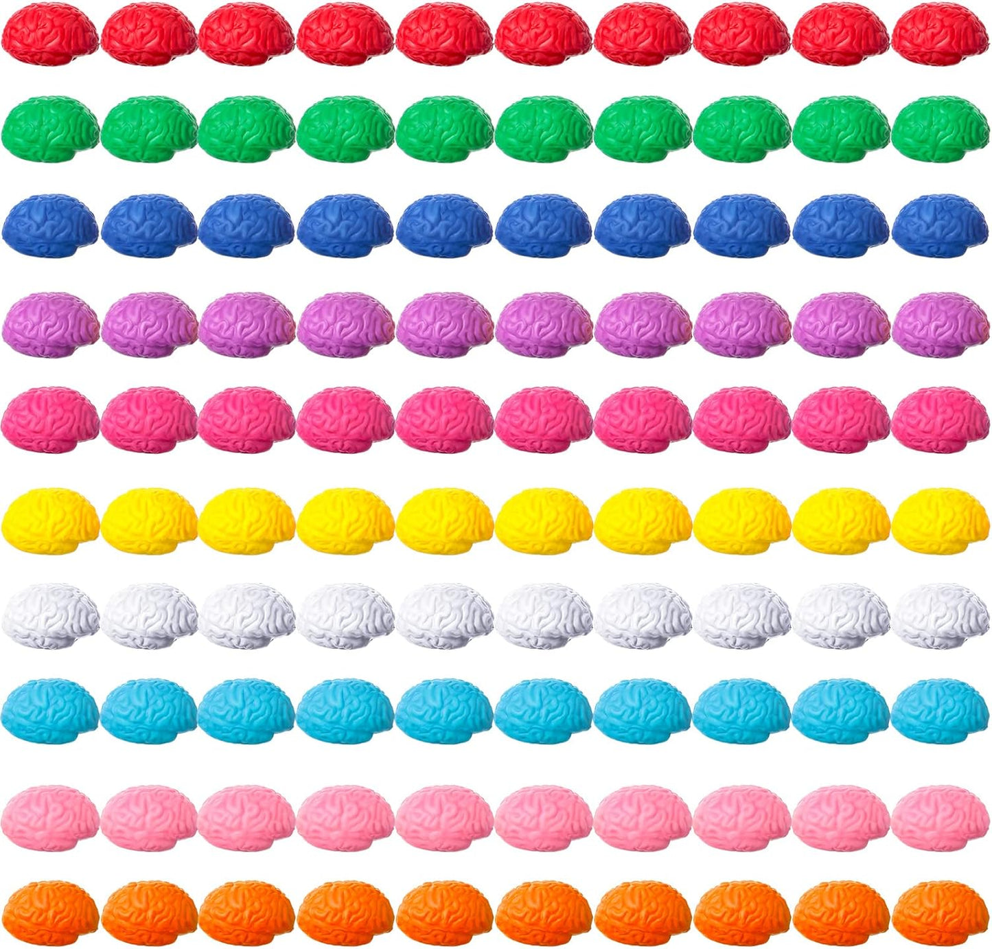 Skylety 100 Pcs Brain Stress Balls for Halloween Fun and Relief