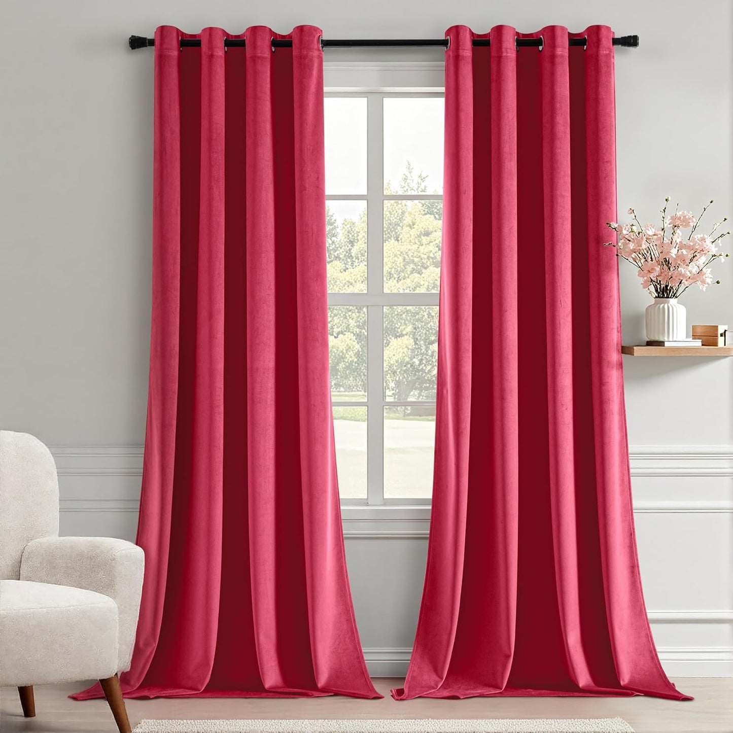 MIULEE Velvet Curtains for Elegant Room Darkening Decor 52 x 90