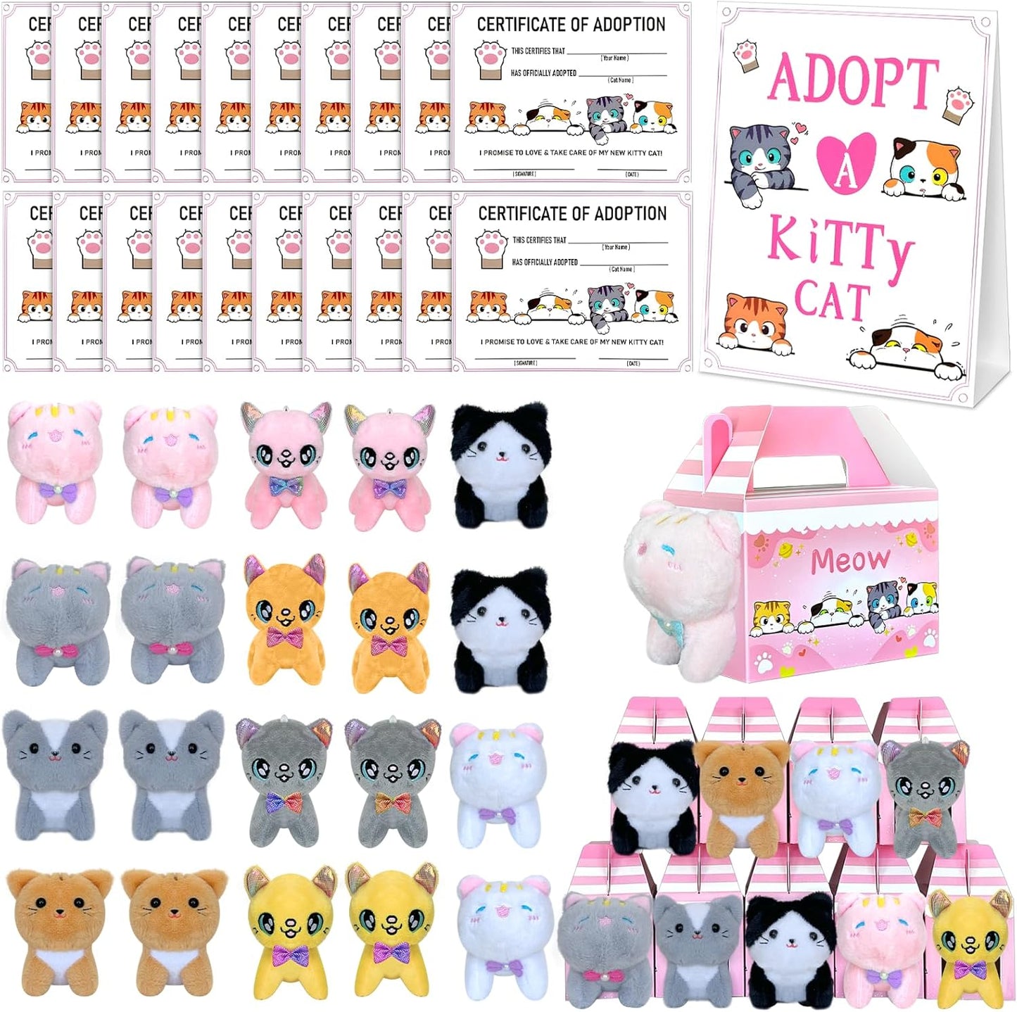 63 Pcs Adopt a Cat Party Favors for Cat Lovers and Events