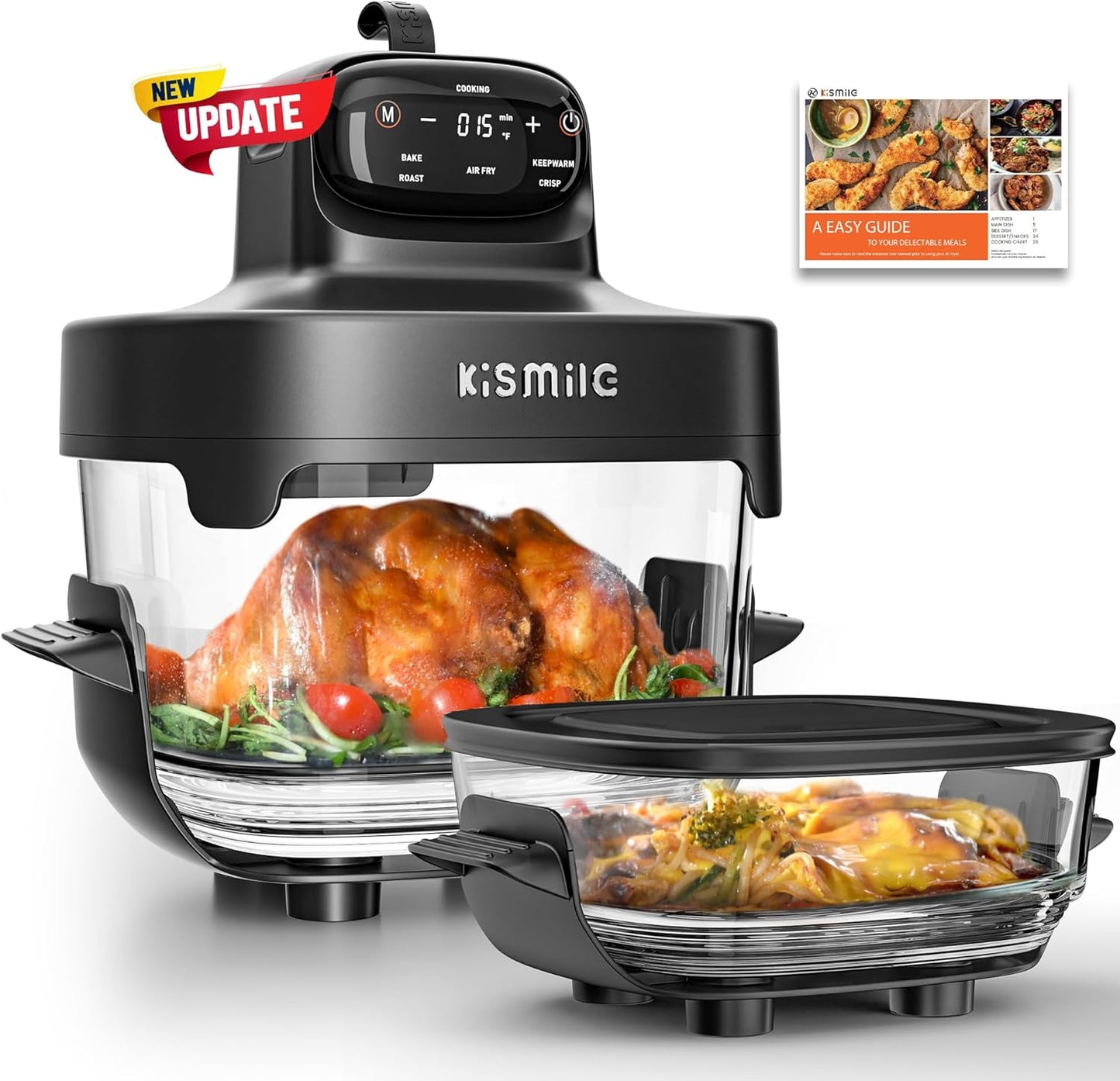 Kismile Upgraded 5-in-1 Glass Air Fryer for Healthy Cooking