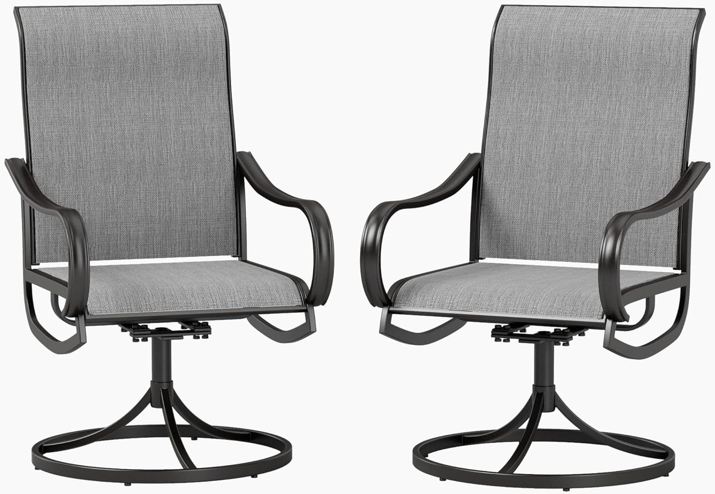 PHI VILLA Outdoor Swivel Dining Chairs Set of 2 for All Weather