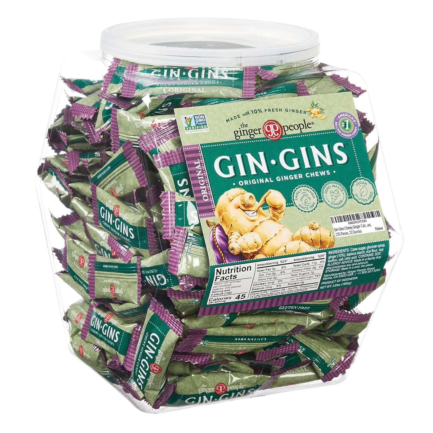 Chewy Ginger Candy Bulk Pack | Individually Wrapped Treats