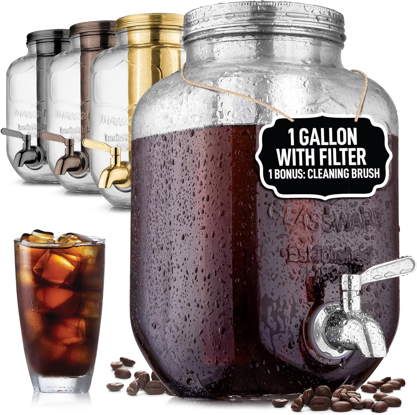 Zulay Kitchen 1 Gallon Cold Brew Coffee Maker for Iced Coffee