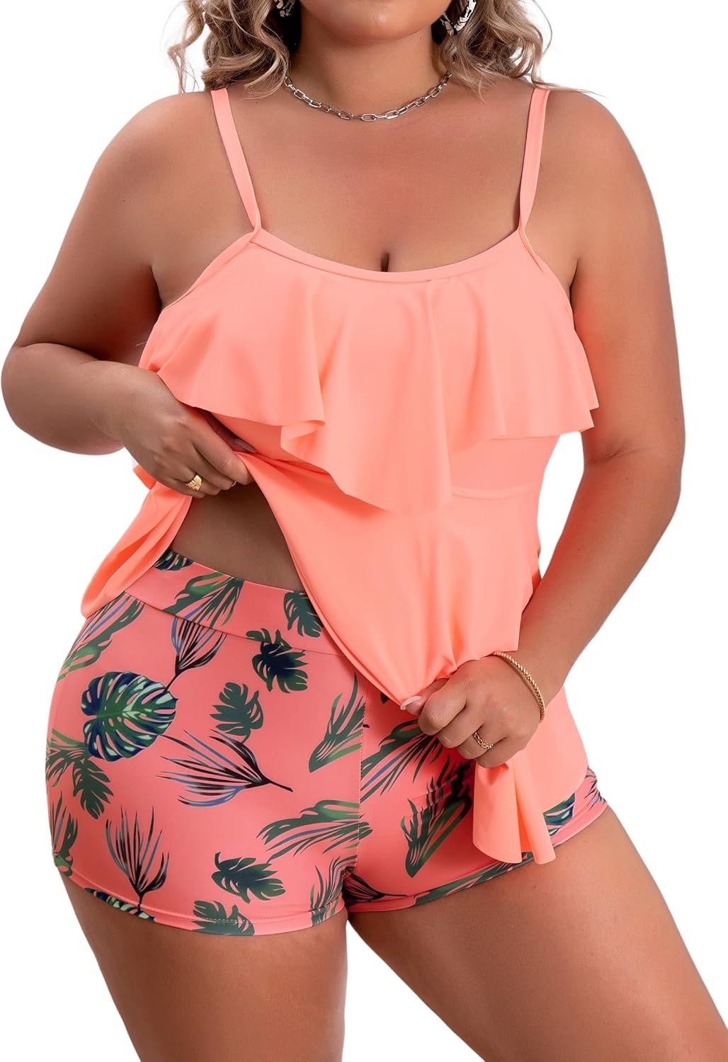 Plus Size Tankini Swimsuits for Women with Tummy Control