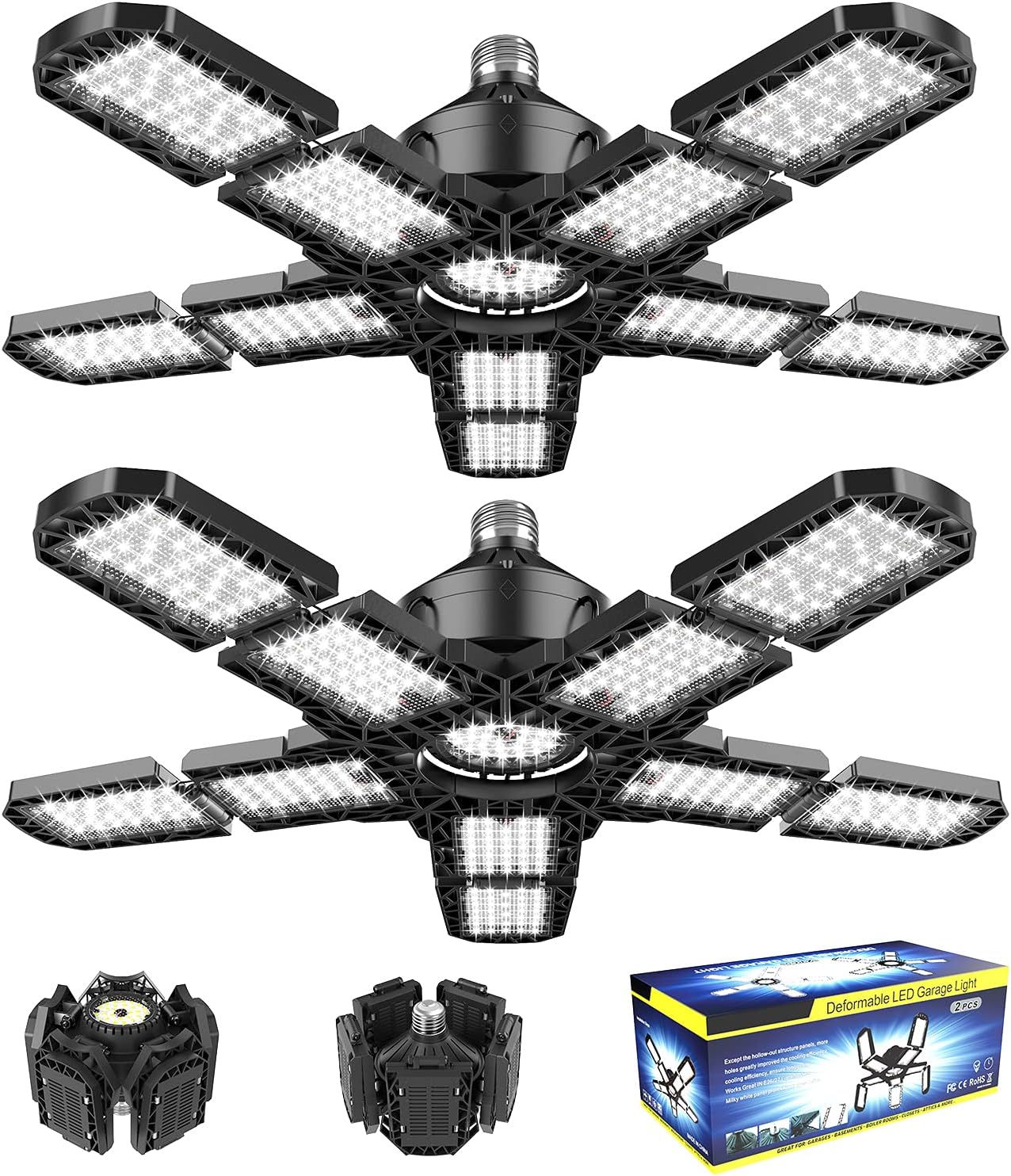 Nexillumi 2-Pack LED Garage Light 180W for Ultimate Illumination