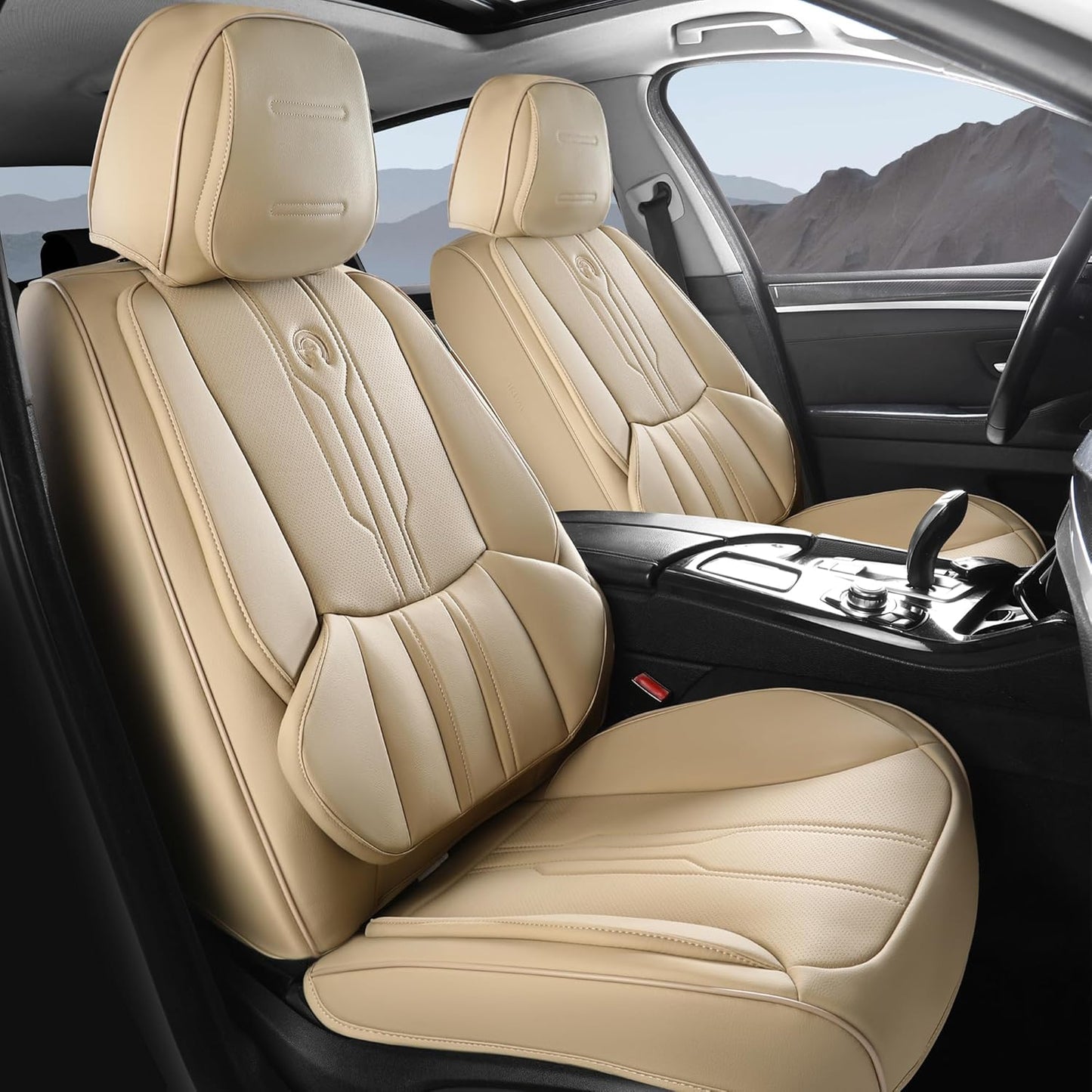 AOOG Car Seat Covers Full Set - Waterproof Leather Protection