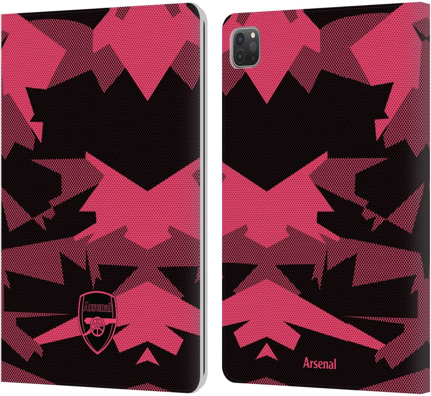 Arsenal FC Geometric Pink Crest Leather Wallet Case for iPad Pro
