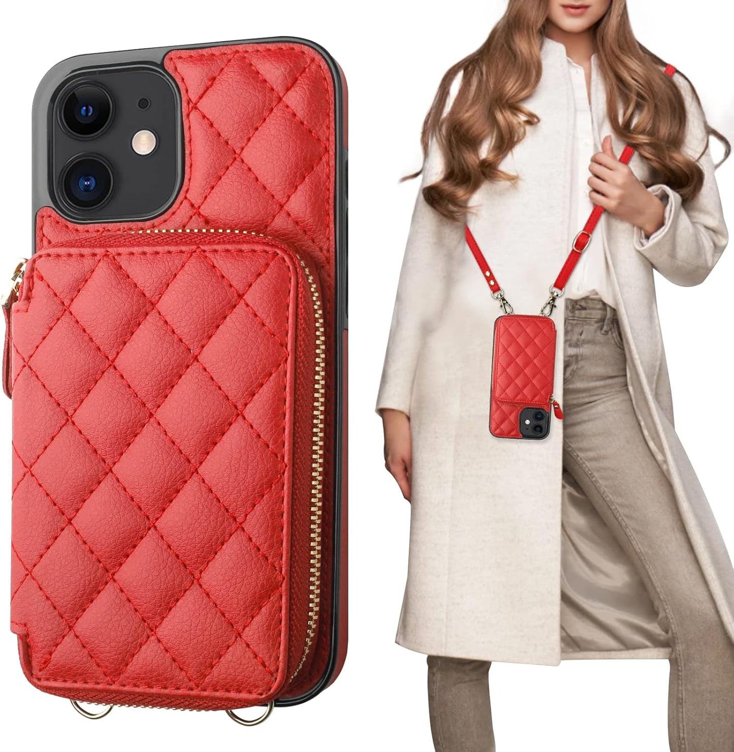 Bocasal Crossbody Wallet Case for iPhone 12/12 Pro - Stylish & Secure