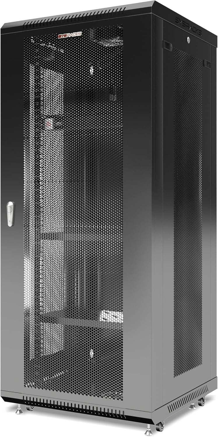 27U Wall Mount Rack on Casters with Fans for IT Equipment