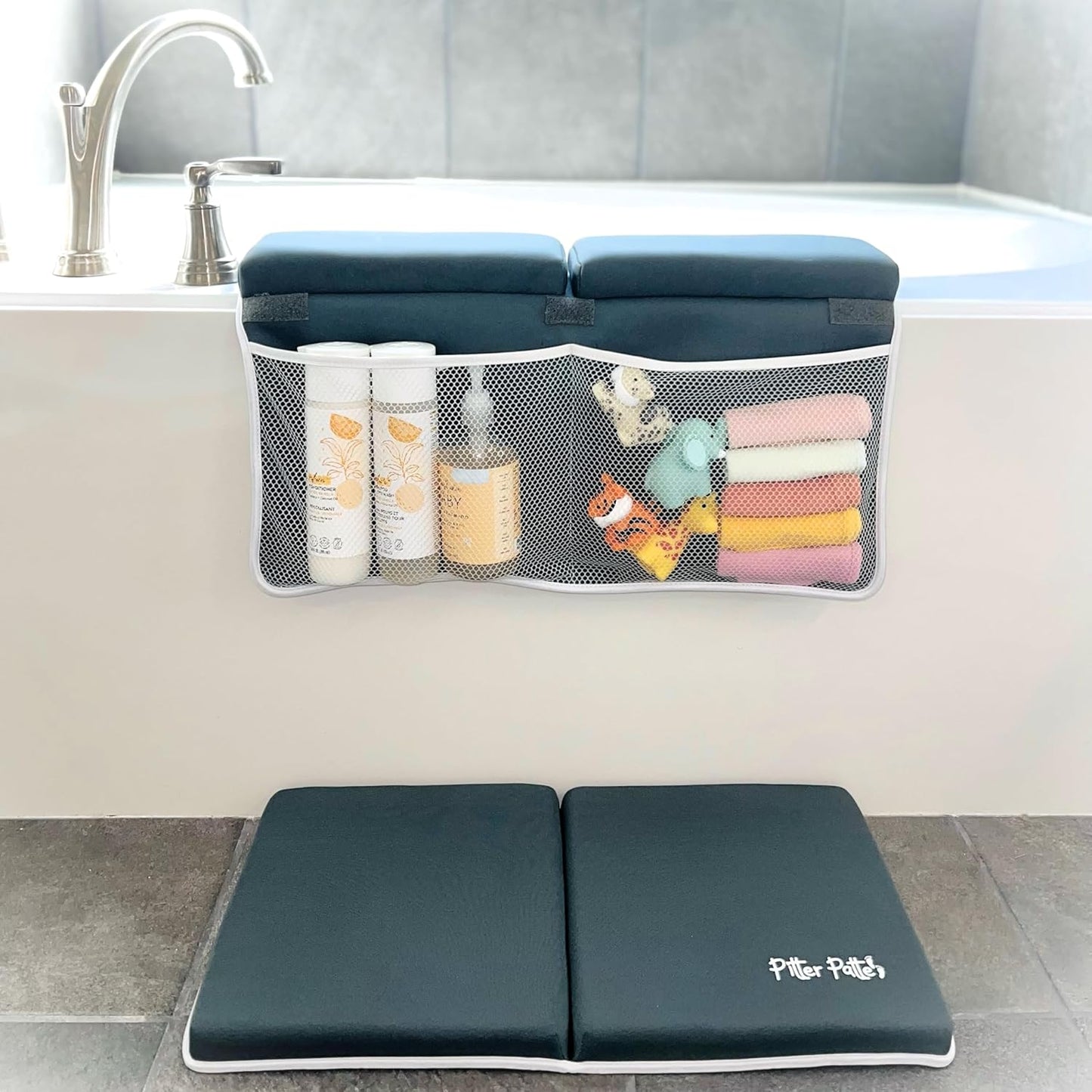Baby Bath Kneeler and Elbow Rest Pad Set for Comfortable Bathing