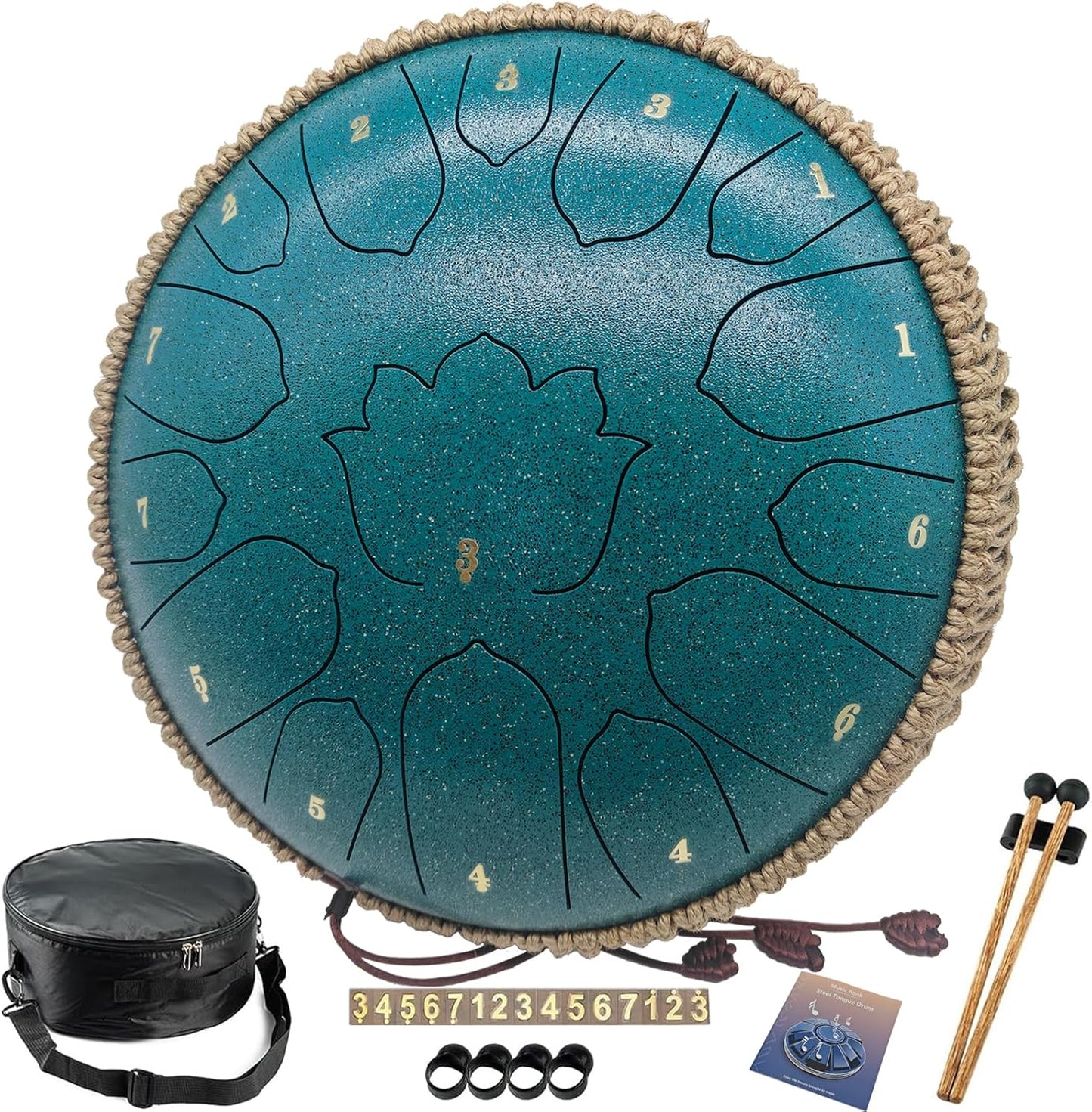 BETESINE 13-Inch 15-Note Steel Tongue Drum for Music Lovers