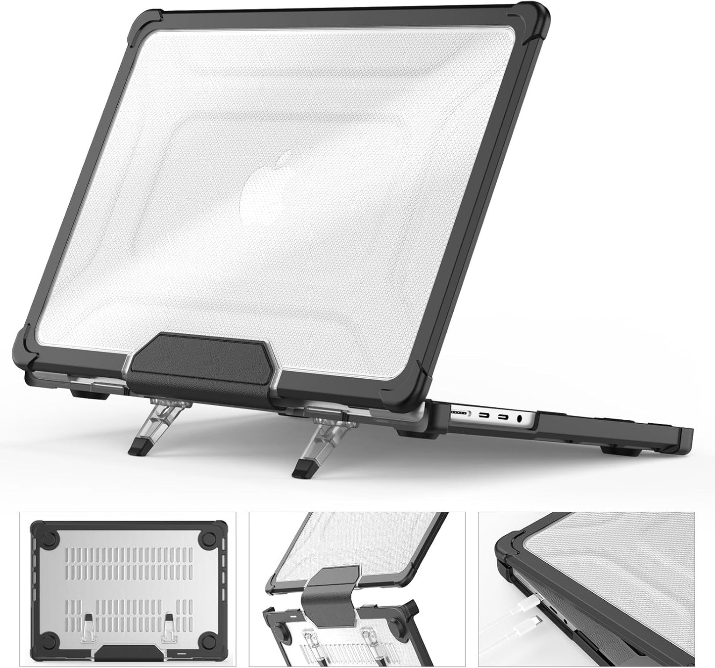 HXCASEAC MacBook Pro 14 inch Case with Foldable Stand for 2021-2025