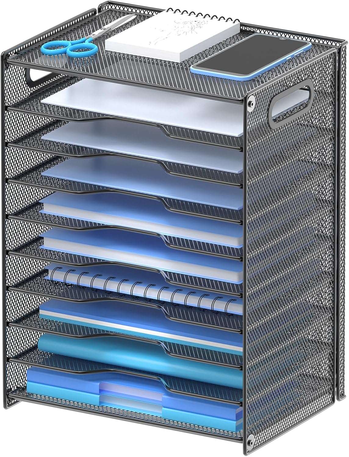 OUTWOLF 10 Tier Paper Organizer - Efficient Desk File Solution