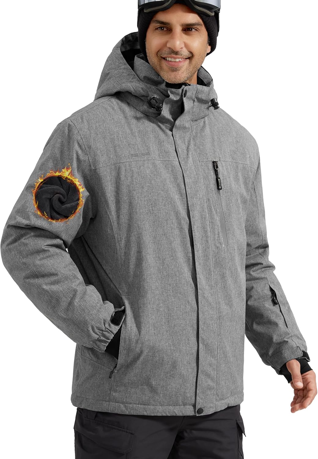 FREE SOLDIER Men's Waterproof Ski Snow Jacket for Winter Fun