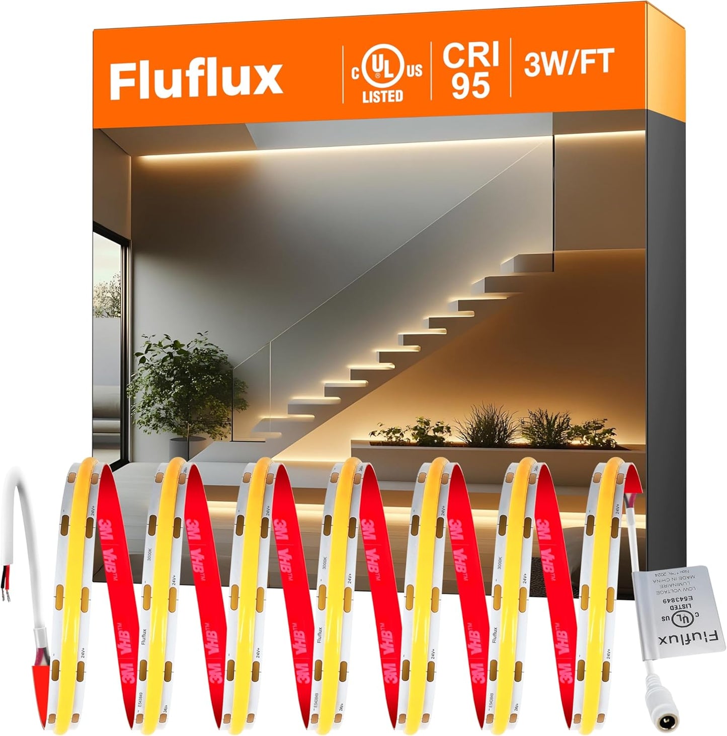 3000K COB LED Strip Lights Warm White for Versatile Lighting