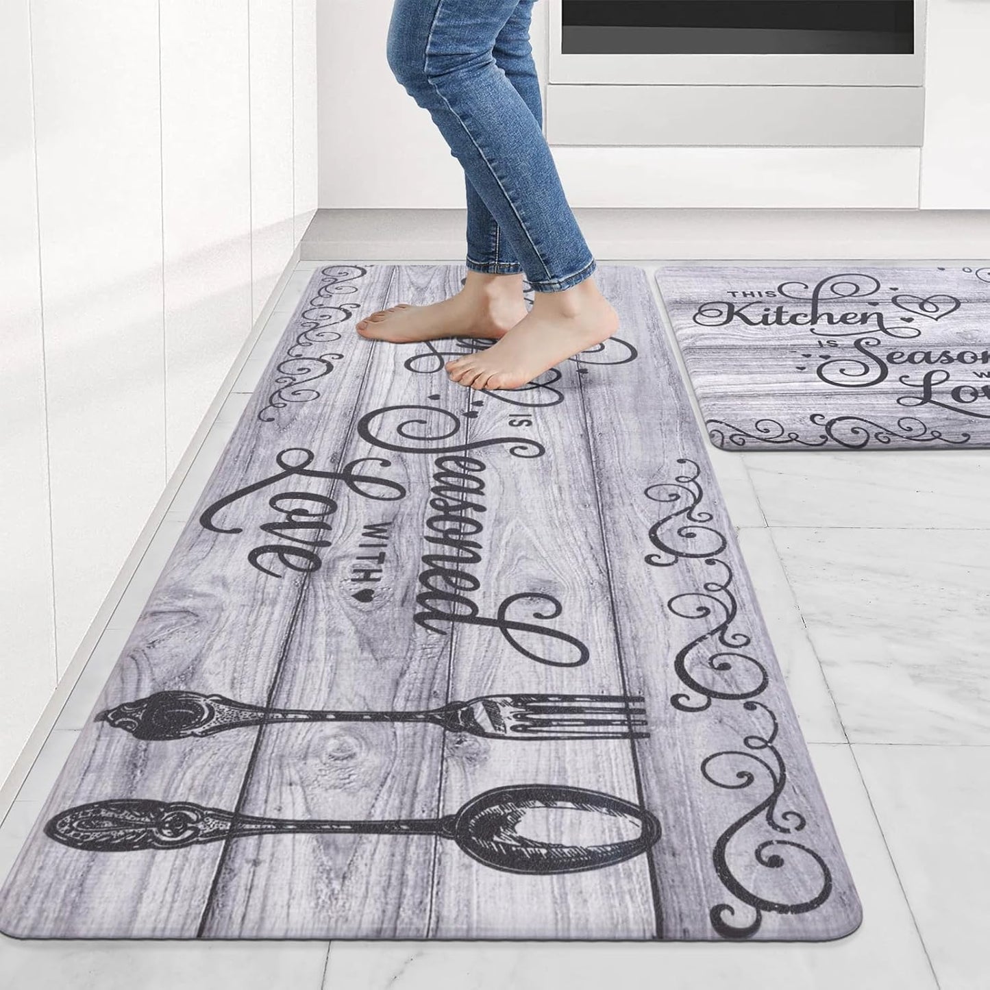 Carvapet Kitchen Floor Mats 2Pcs for Comfort and Safety