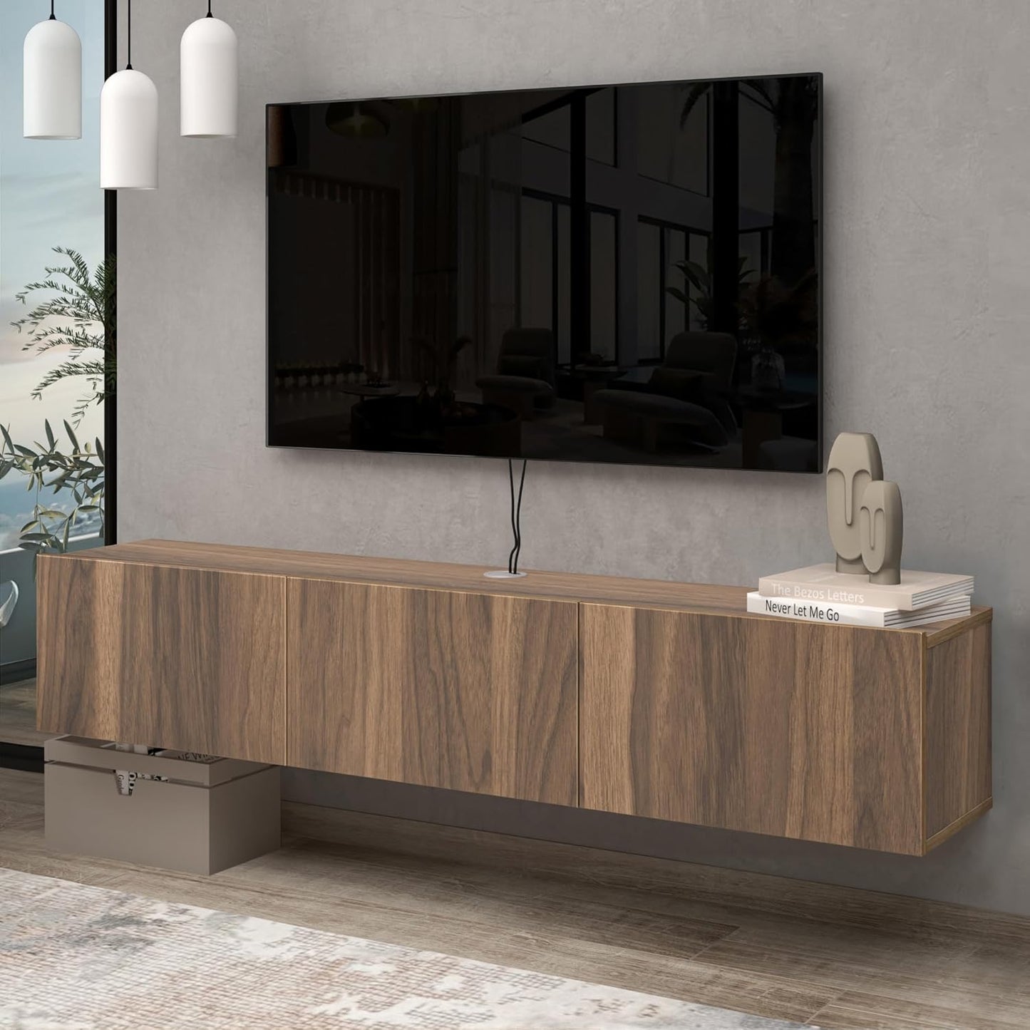 65 Walnut Floating TV Stand by Atelier Mobili