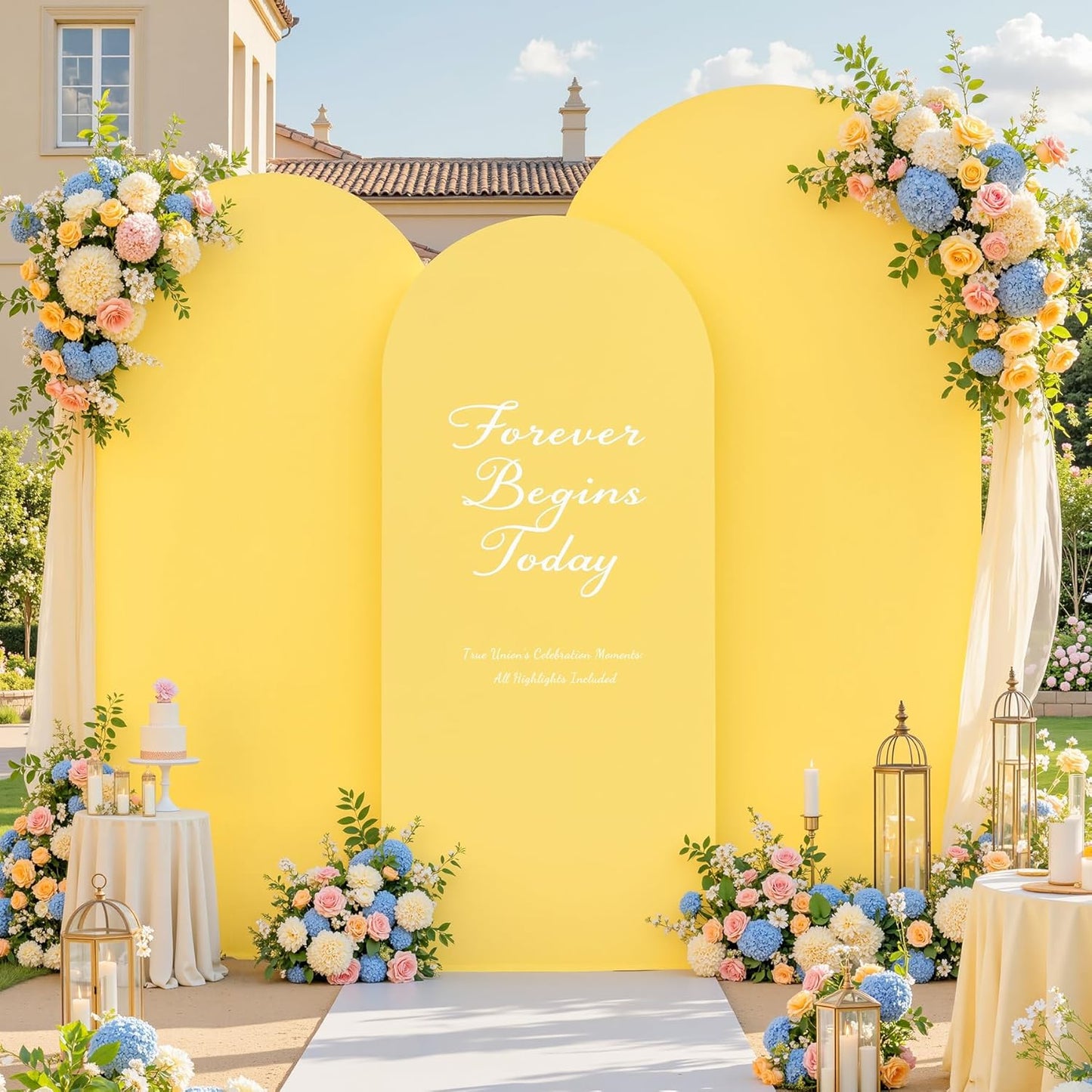 Yellow Arch Covers Set of 3 for Weddings and Events