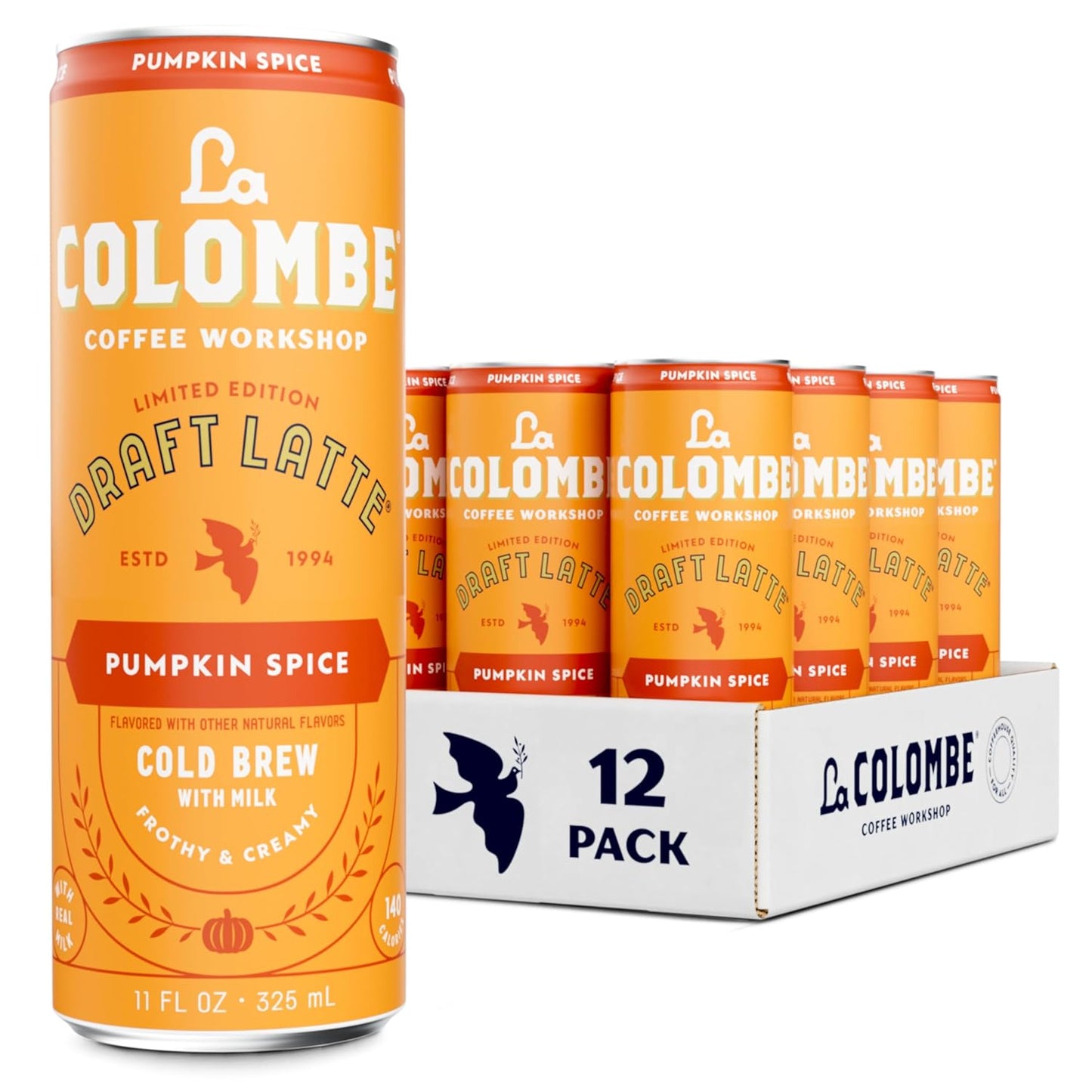 La Colombe Coffee Pumpkin Spice Latte 11 fl oz Cans Pack of 12