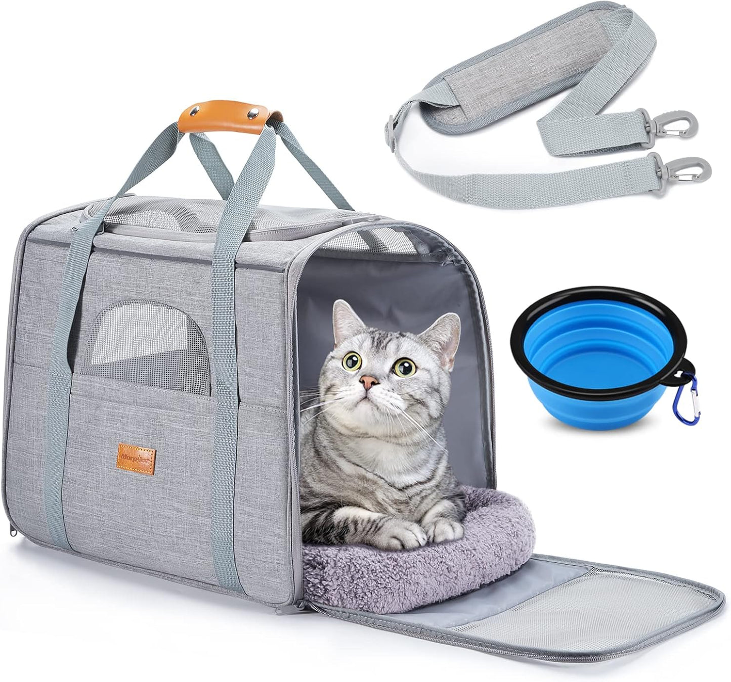 Morpilot Portable Cat Carrier - Soft Sided Travel Carrier for Pets