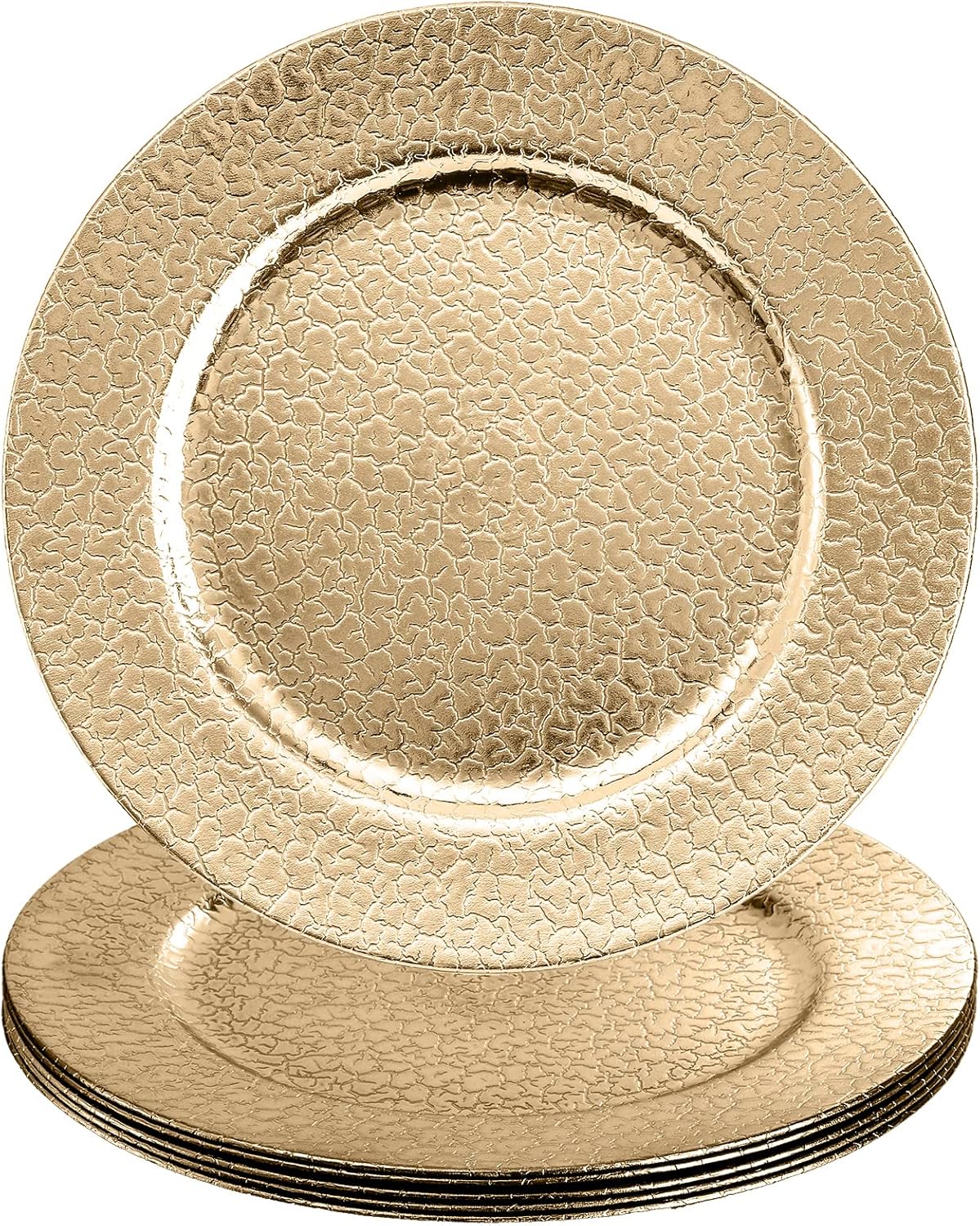Kingrol 6 Pack Gold Charger Plates - Elegant Table Decor