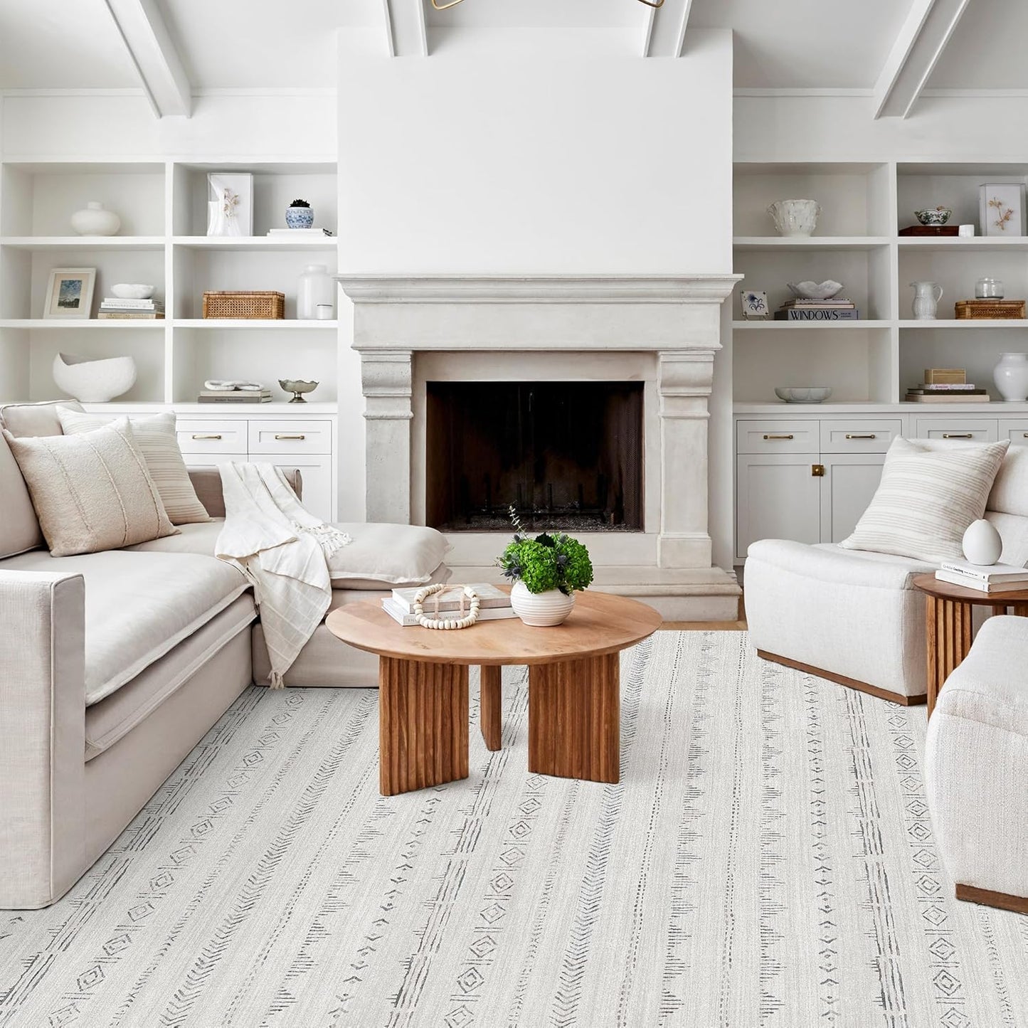 Deerly Large Area Rug 9x12 Washable Boho Rug for Living Room