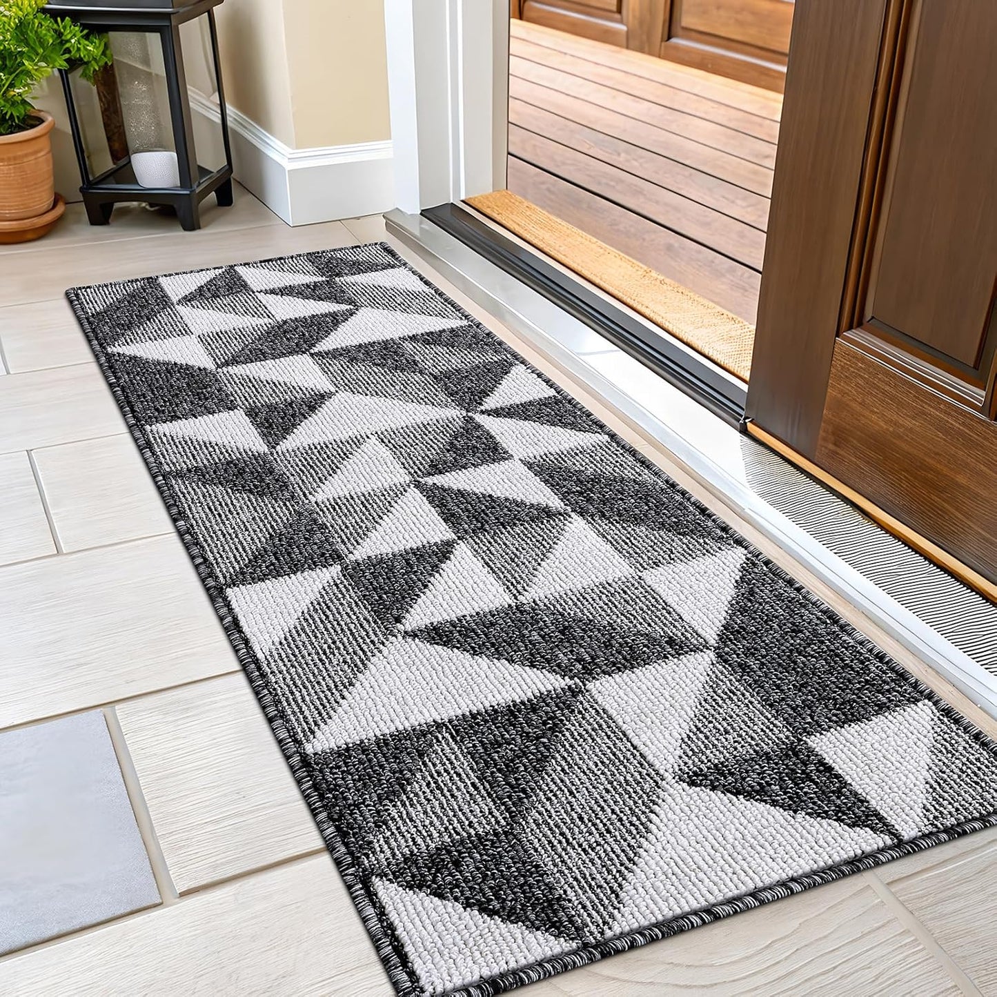 OLANLY Indoor Door Mat 47x20, Chic Geometric Design for Home