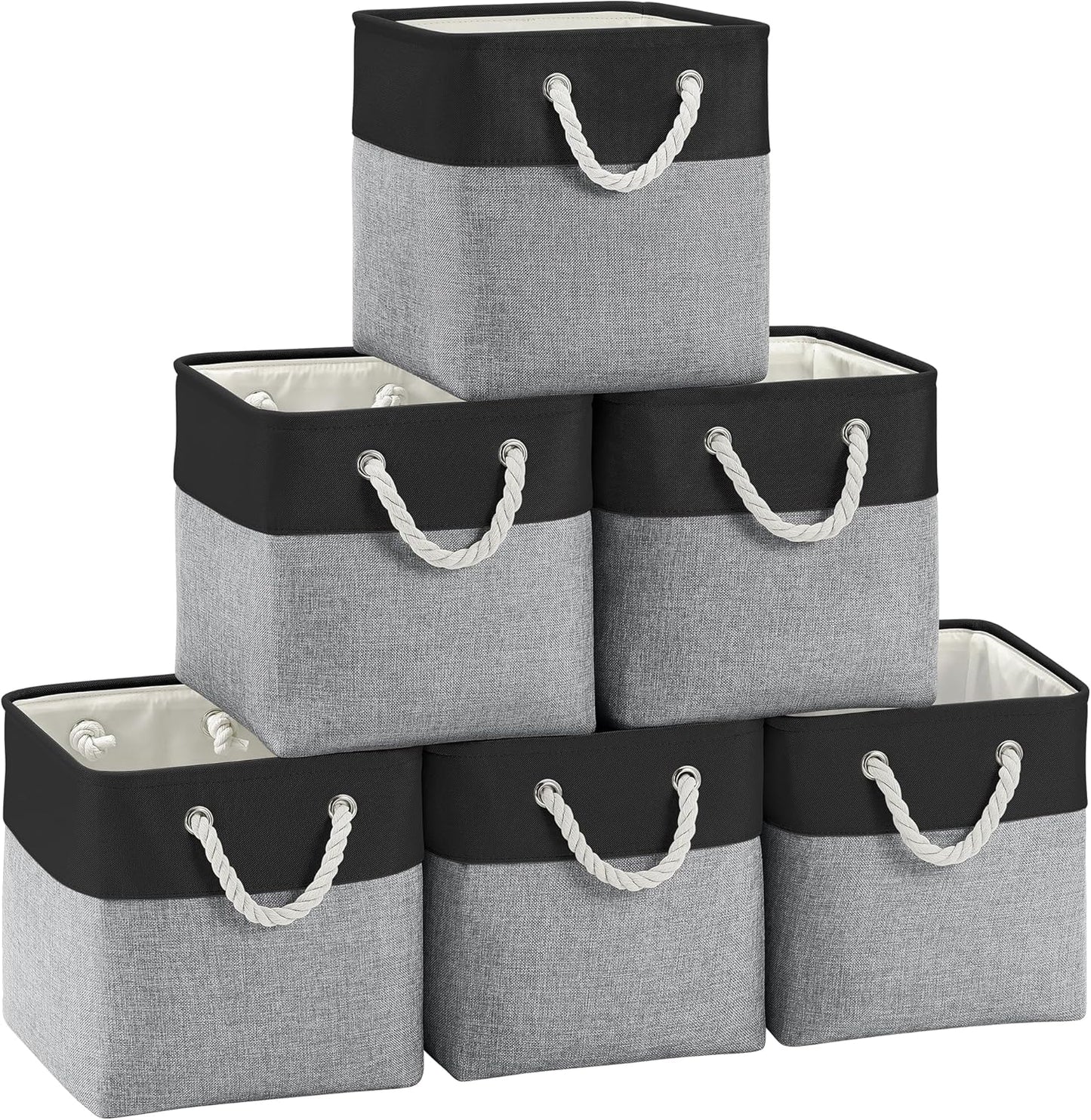 Fabric Cubes Storage Basket 6 Pack 11x11 in for Home Office