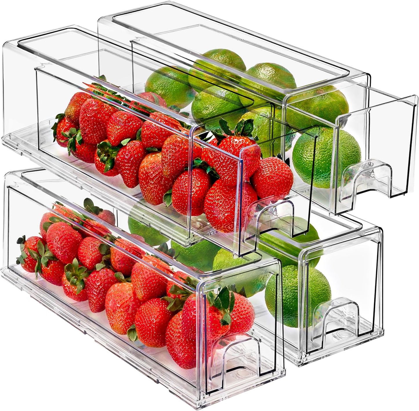 Clear Storage Drawers for Fridge and Pantry Organization