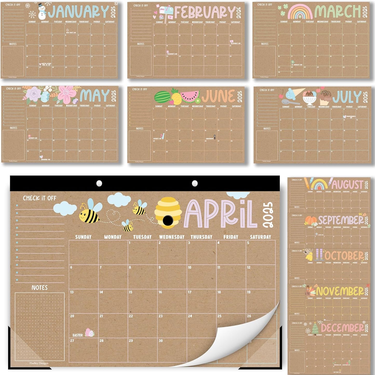 2025-2026 Large Desk Calendar - Organized Planning for Home, School, Office