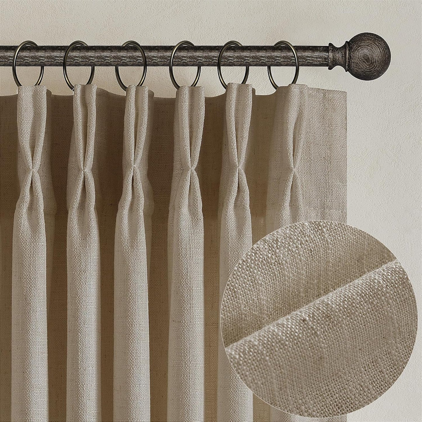 TWODRAPES Textured Linen 84 Ceiling-to-Floor Curtains