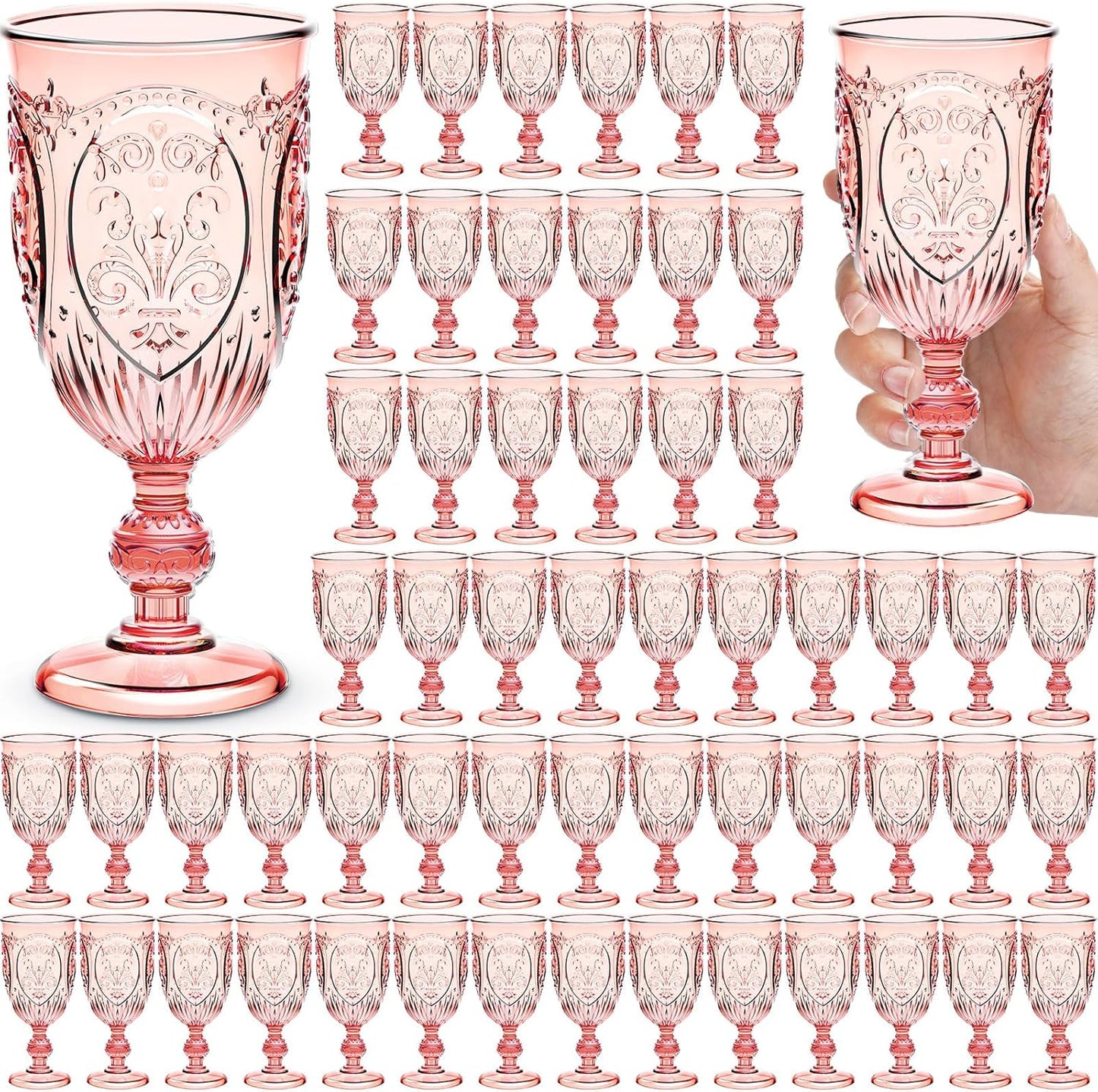 60 Pack Plastic Goblets 10oz for Parties and Celebrations