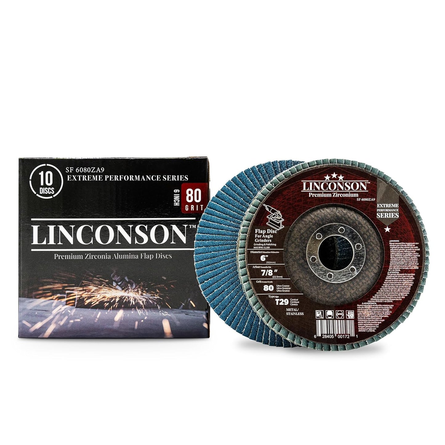 High Performance 6 Inch 80 Grit Zirconia Grinding Wheels Pack