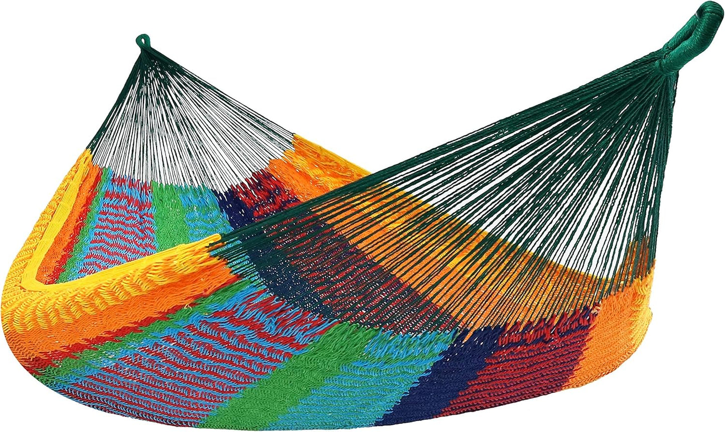Sunnydaze Handwoven XXL Thick Cord Mayan Double Hammock Comfort