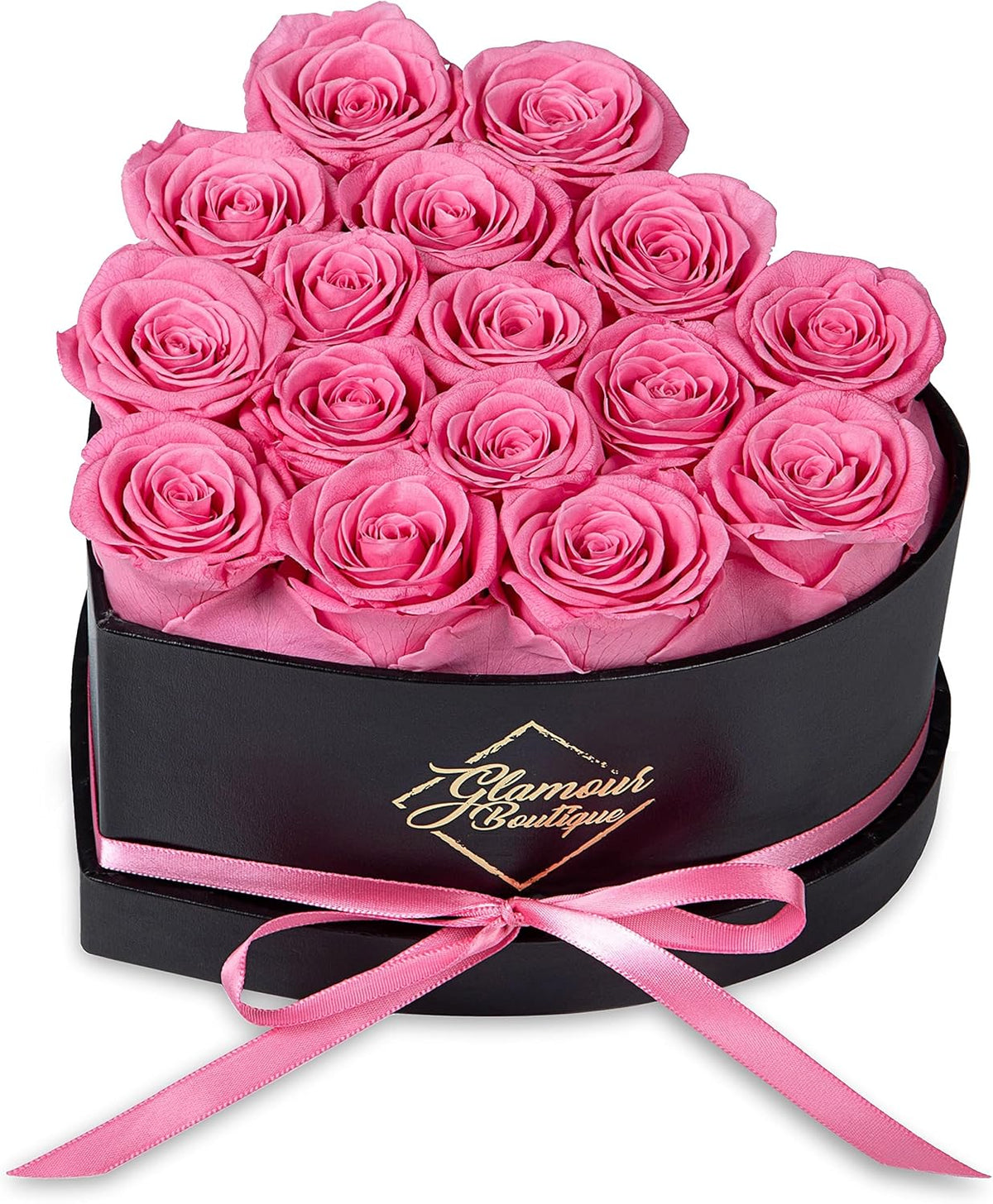 Glamour Boutique 16 Flower Heart Shape Box - Preserved Roses Gift
