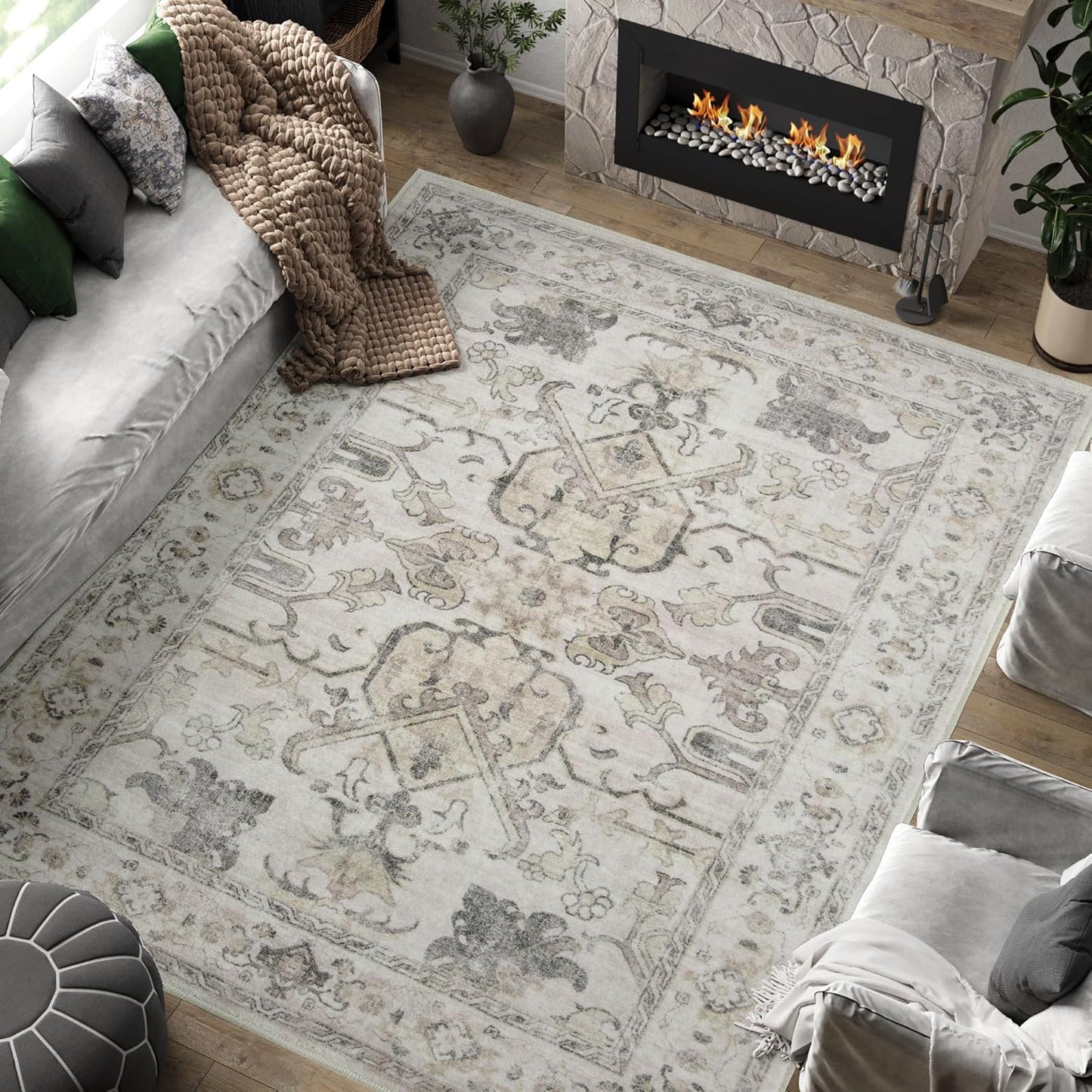 jinchan 8x10 Area Rugs for Living Room Soft Washable Carpet