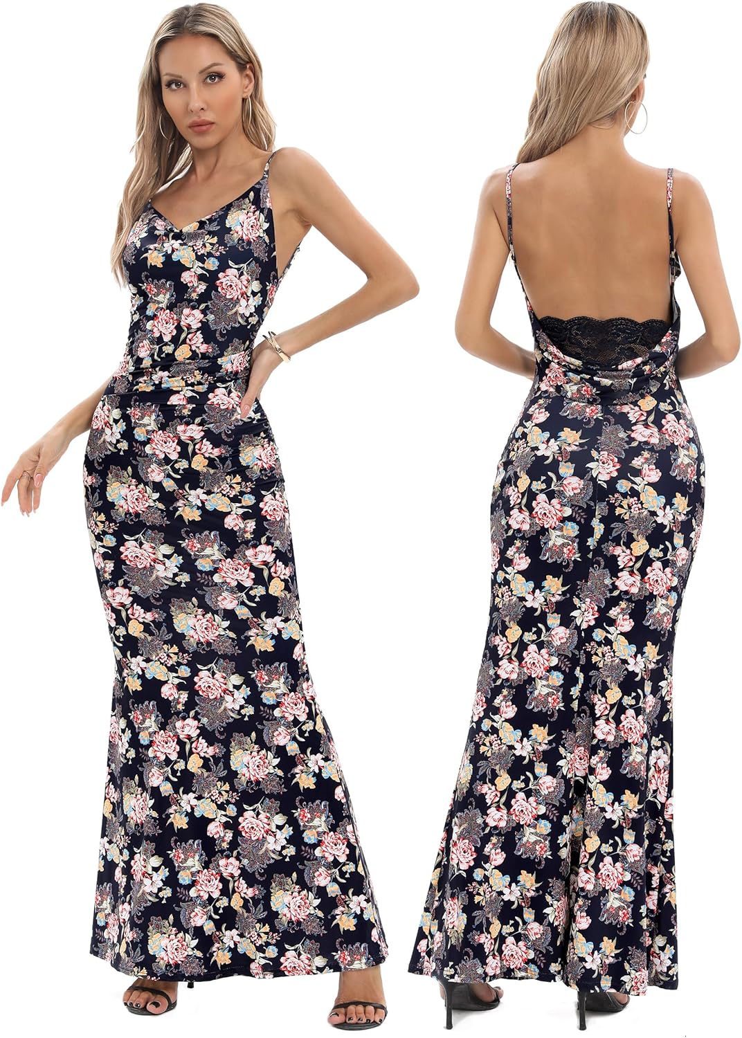Capuffy Women Drape Neck Formal Maxi Dresses for Every Occasion